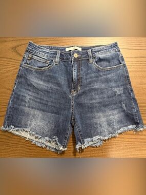 KanCan Dark Blue Distressed Jean Shorts